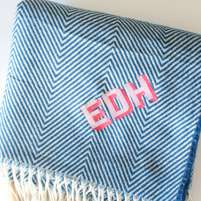 Faux Cashmere Herringbone Throw