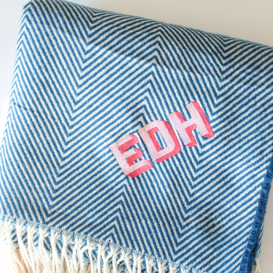 Faux Cashmere Herringbone Throw