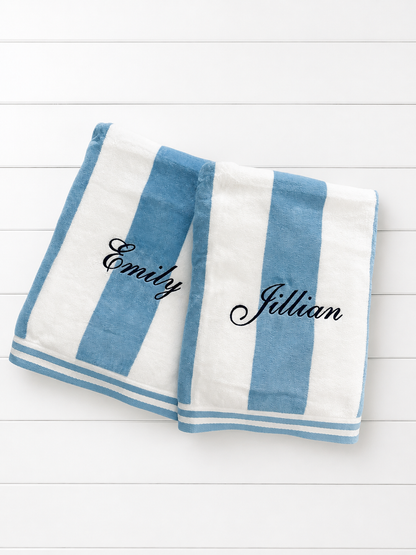 Cabana Striped Beach Towel | Cotton velour, 35 × 70 inches