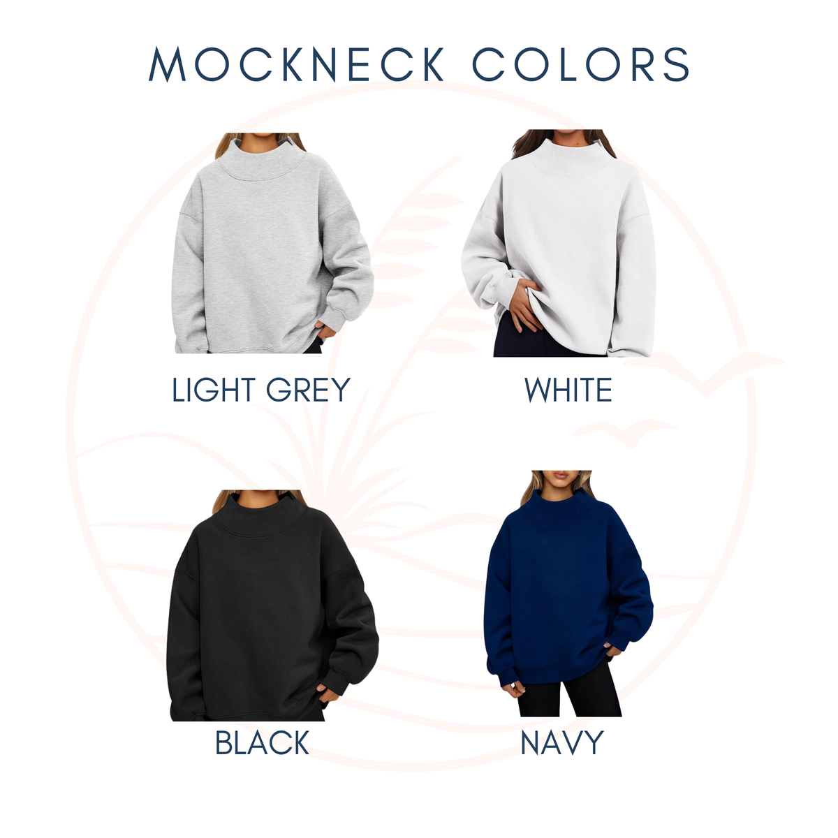 Personalized Embroidered Script Mock-Neck Sweatshirt (Copy)