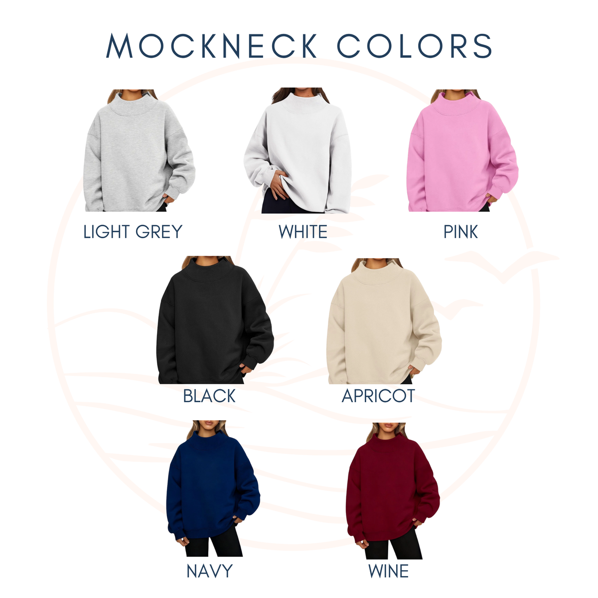 Personalized Embroidered Script Mock-neck Sweatshirt