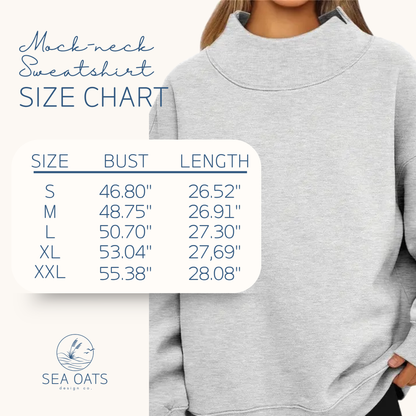 Personalized Embroidered Script Mock-neck Sweatshirt