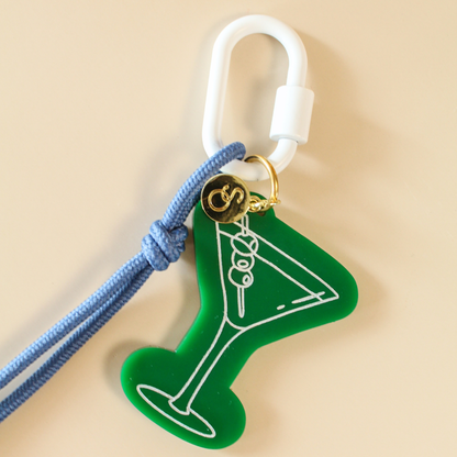 Martini Glass Bag Charm