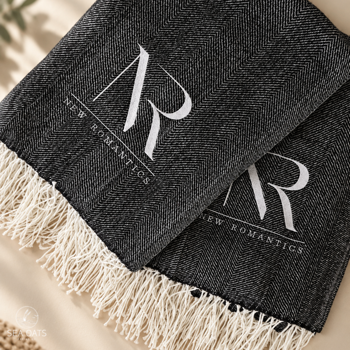 Faux Cashmere Herringbone Throw