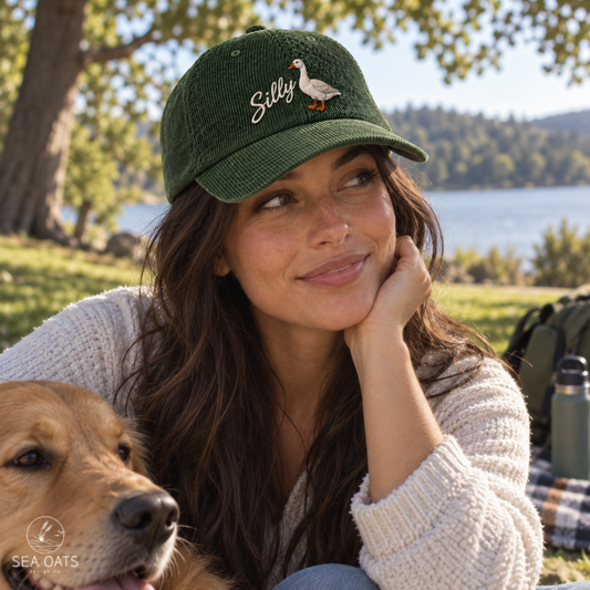 Silly Goose Embroidered Corduroy Hat