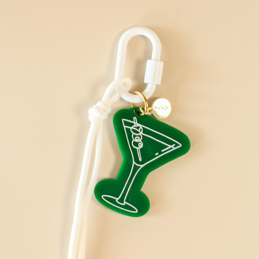 Martini Glass Bag Charm
