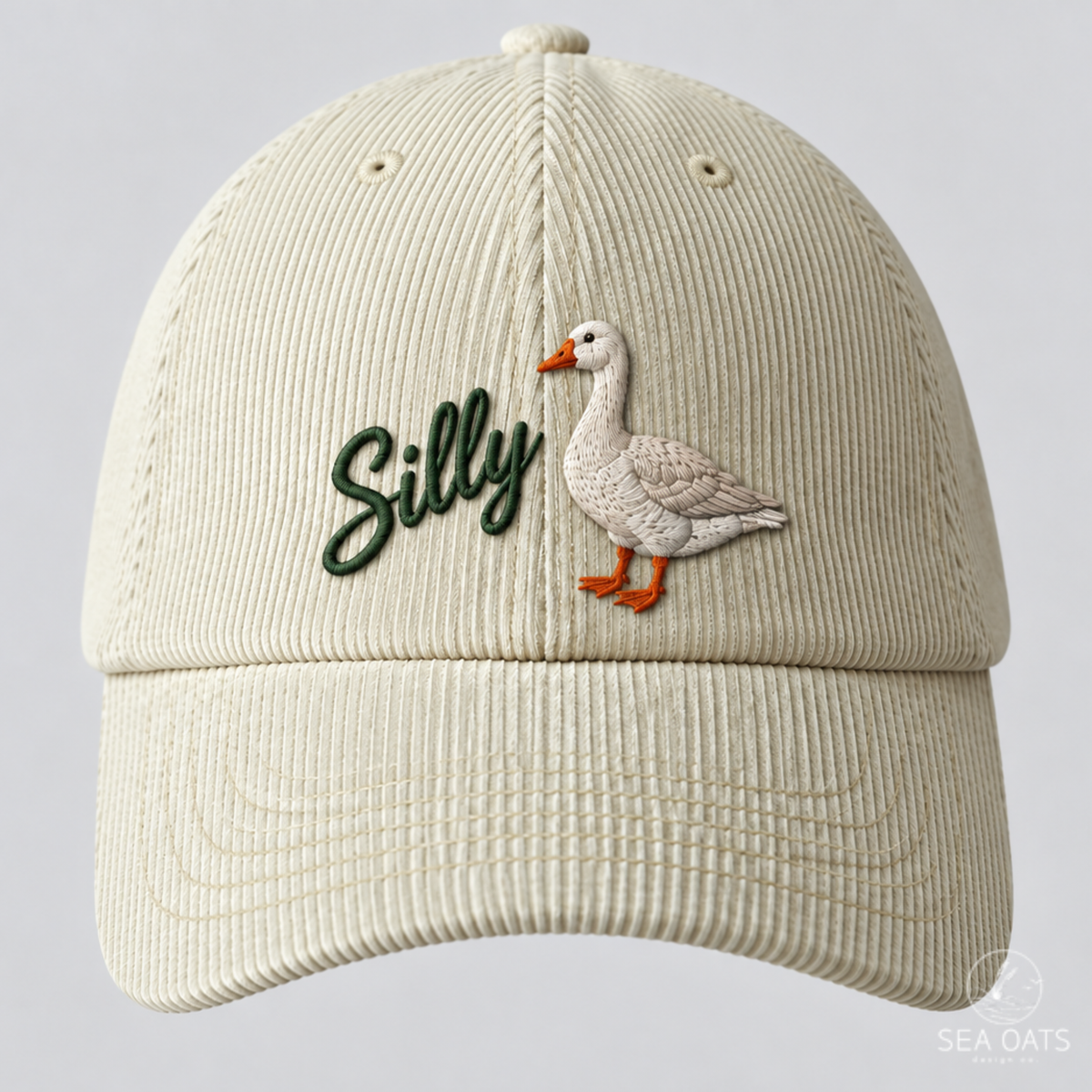 Silly Goose Embroidered Corduroy Hat