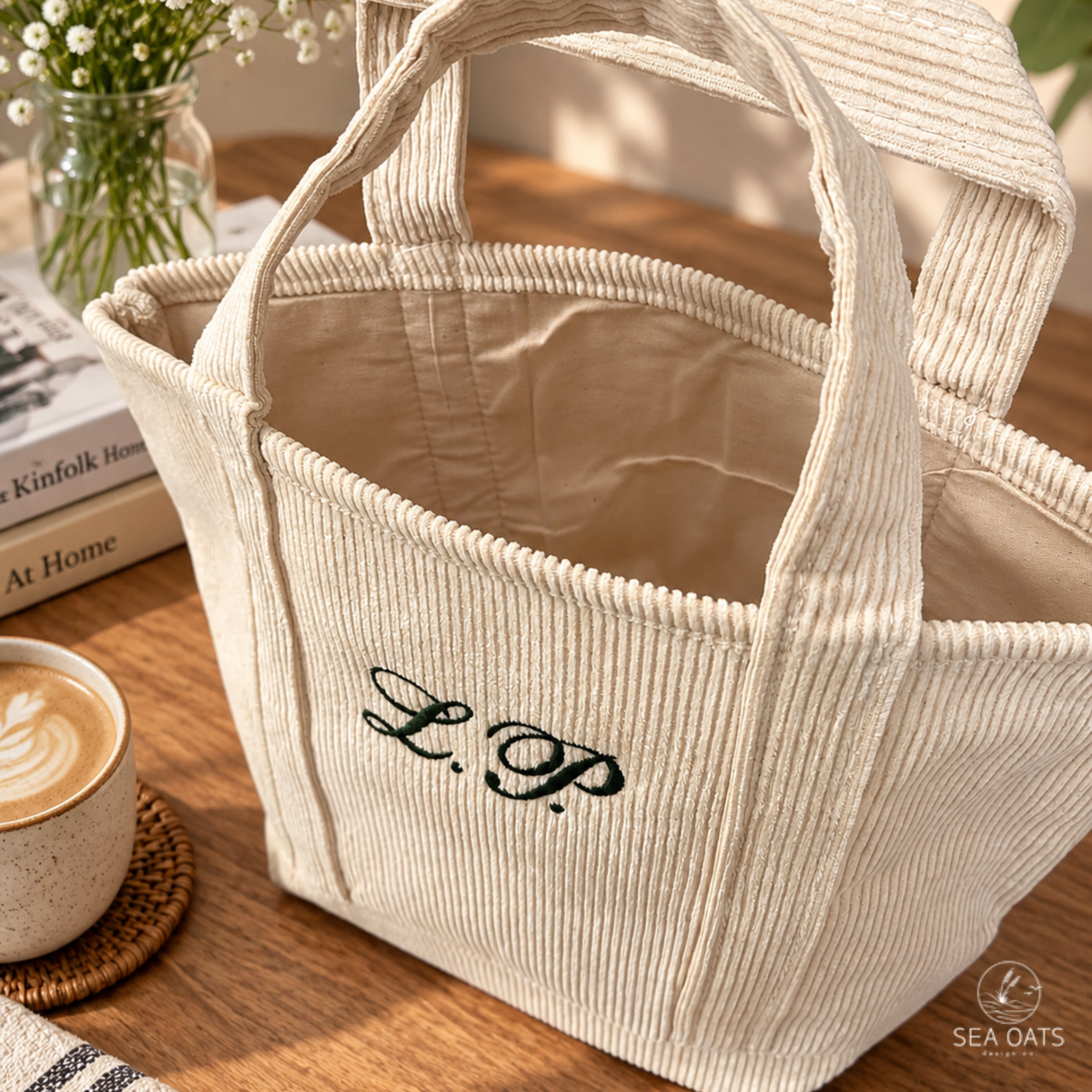 Personalized Mini Corduroy Tote Bag
