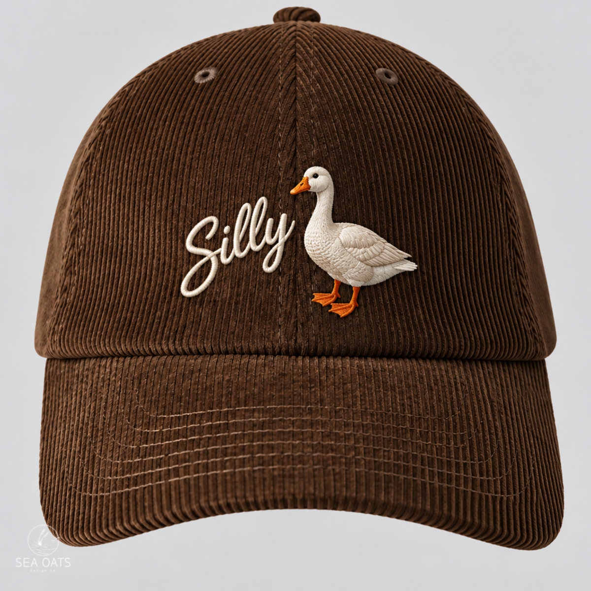 Silly Goose Embroidered Corduroy Hat