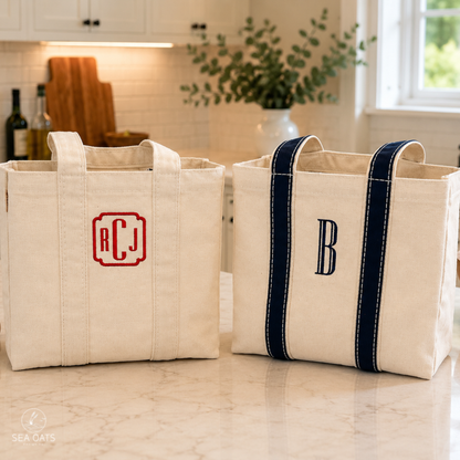 Monogrammed Four Bottle Wine Tote Bag