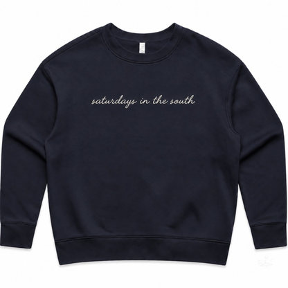 Embroidered “saturdays in the south” Crewneck Sweatshirt