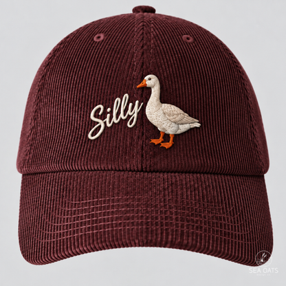 Silly Goose Embroidered Corduroy Hat