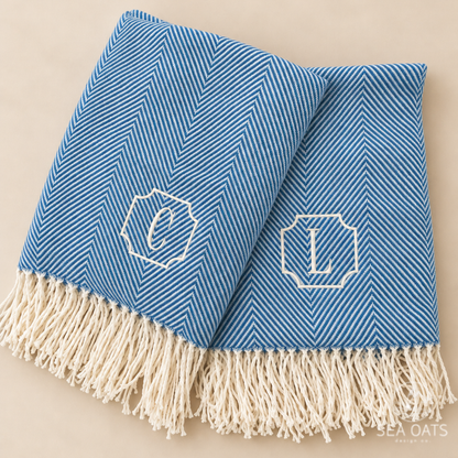 Faux Cashmere Herringbone Throw