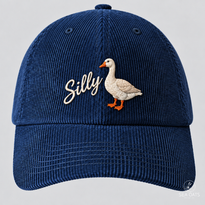 Silly Goose Embroidered Corduroy Hat
