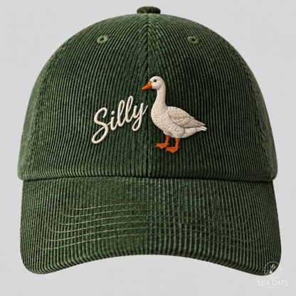Silly Goose Embroidered Corduroy Hat
