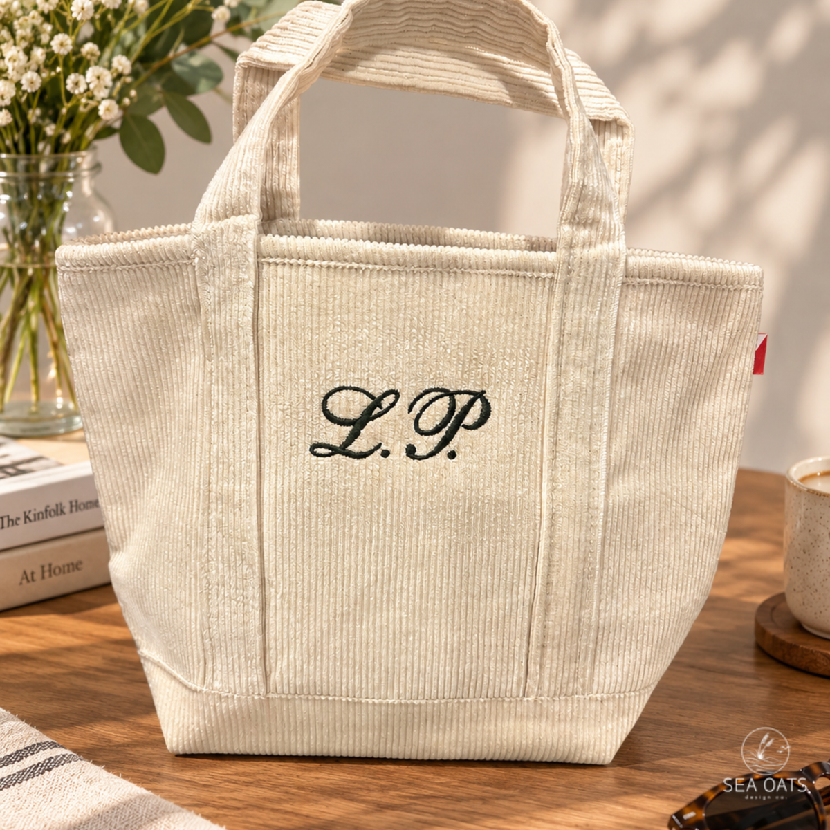 Personalized Mini Corduroy Tote Bag