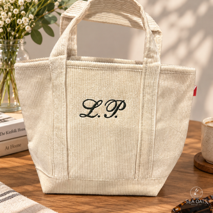 Personalized Mini Corduroy Tote Bag