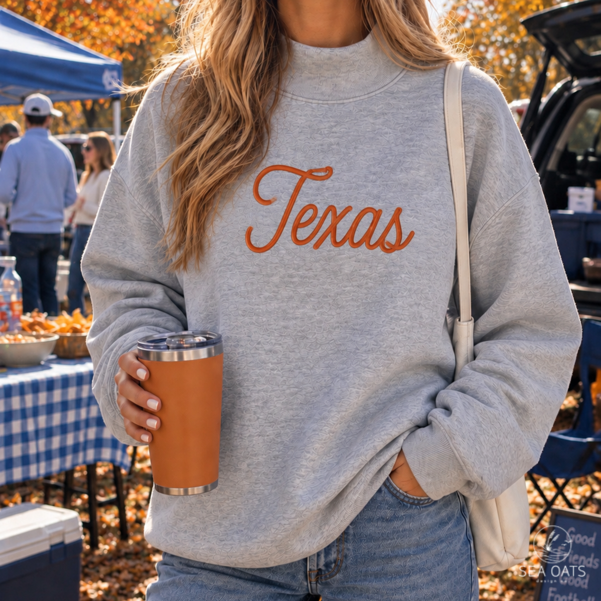 Personalized Embroidered Script Mock-neck Sweatshirt