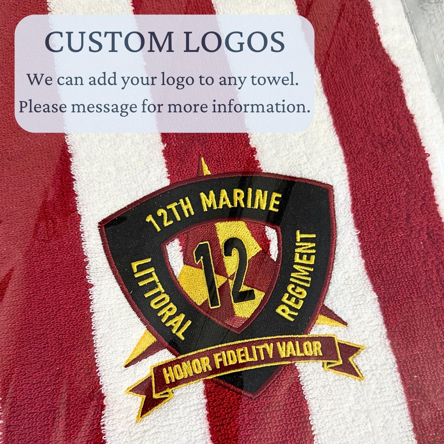 Custom Logo Embroidered Cabana Stripe Beach Towel