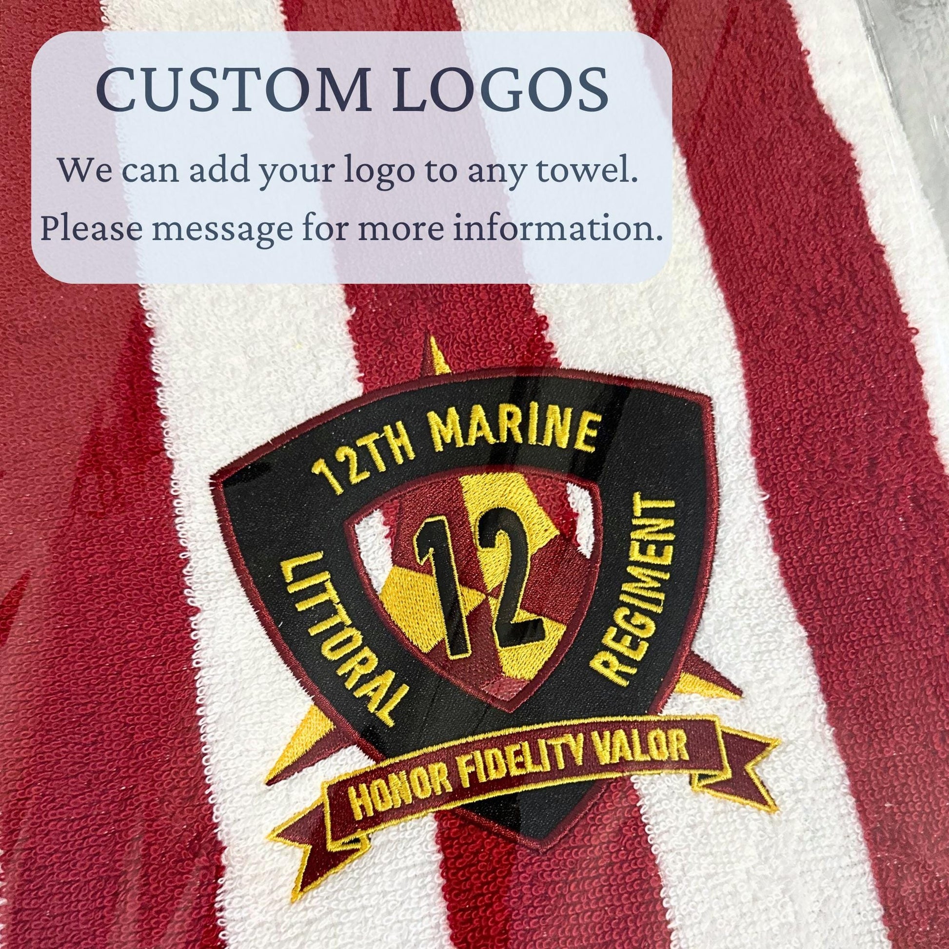 Custom Logo Embroidered Cabana Stripe Beach Towel