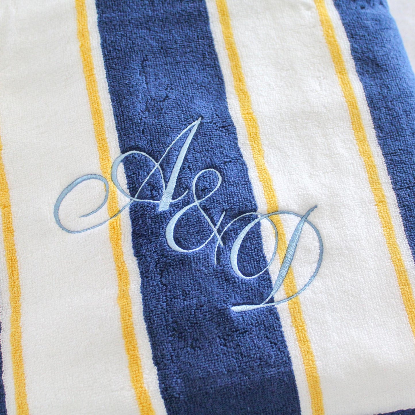 Luxury Personalized Embroidered Cabana Striped Beach Towel