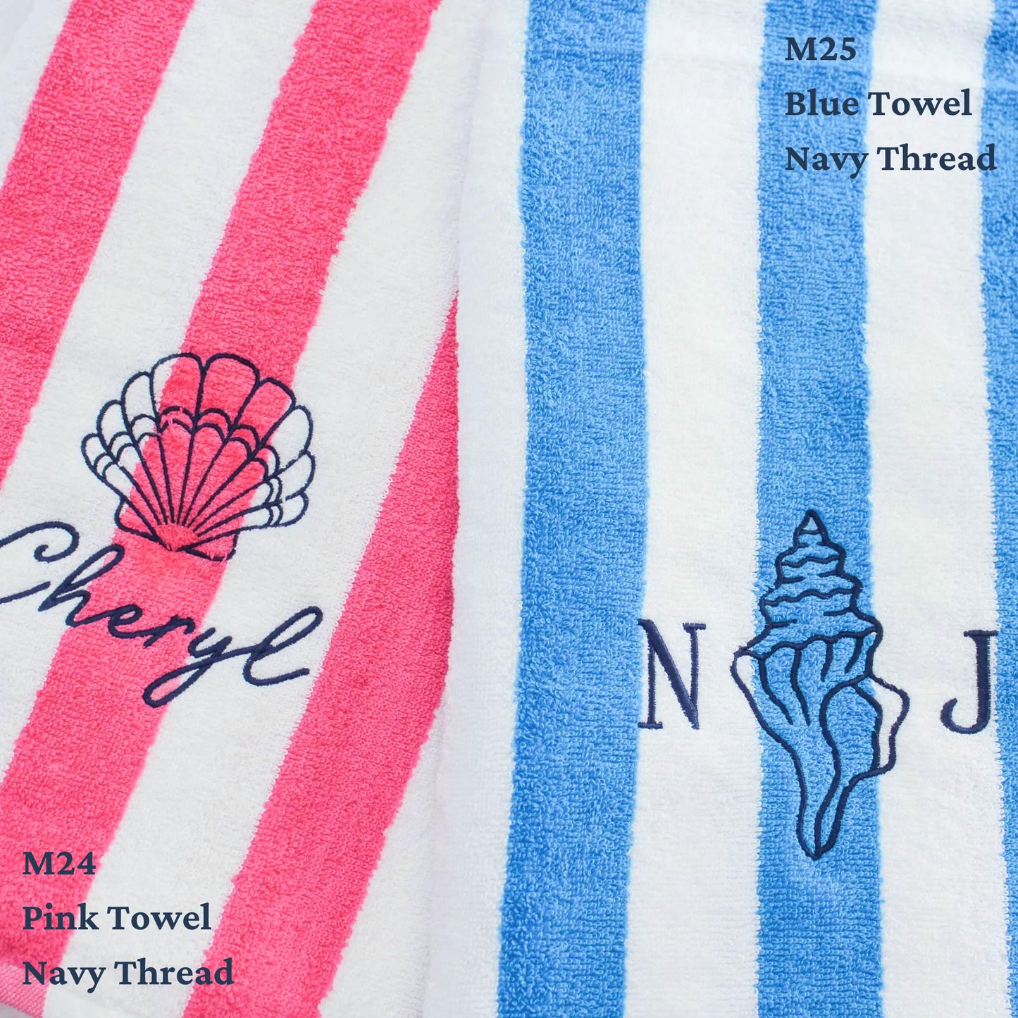 Personalized Embroidered Cabana Striped Beach Towel