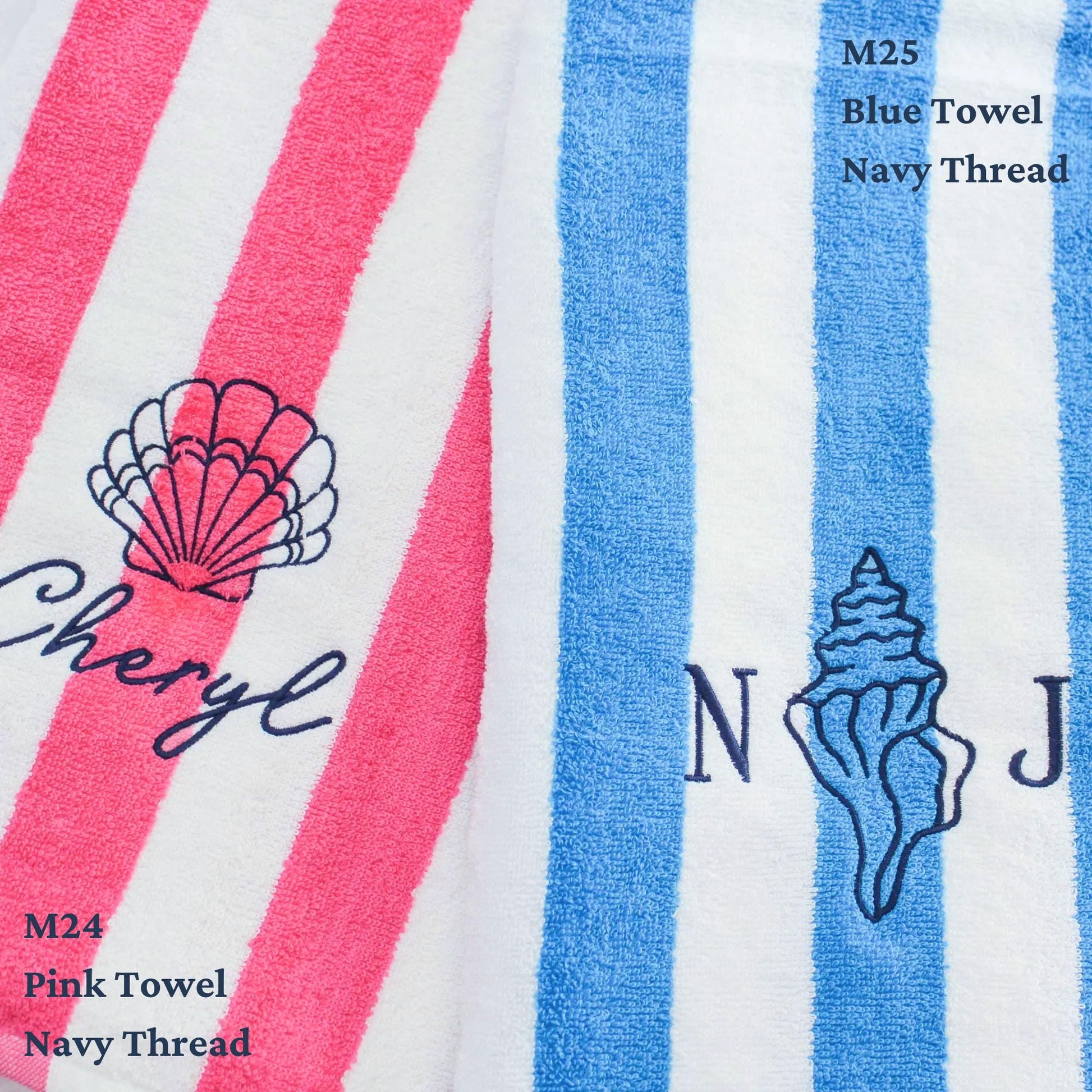 Personalized Embroidered Cabana Striped Beach Towel
