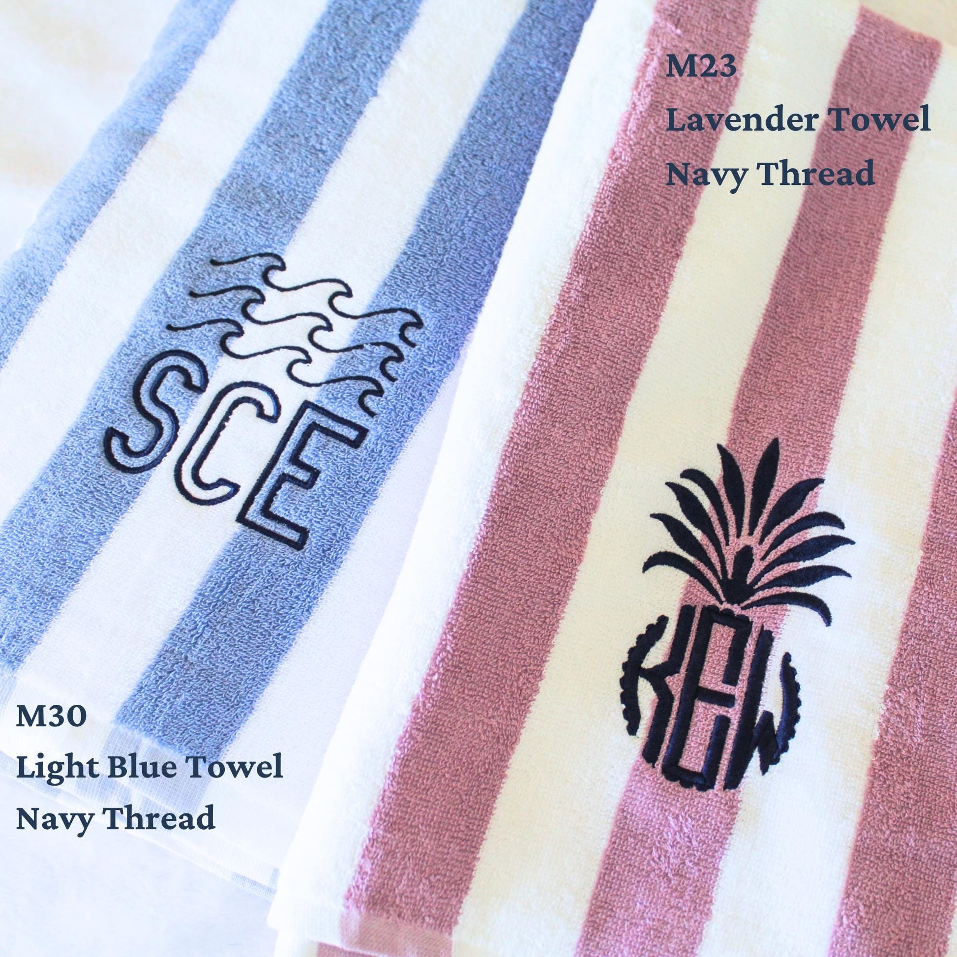 Personalized Embroidered Cabana Striped Beach Towel