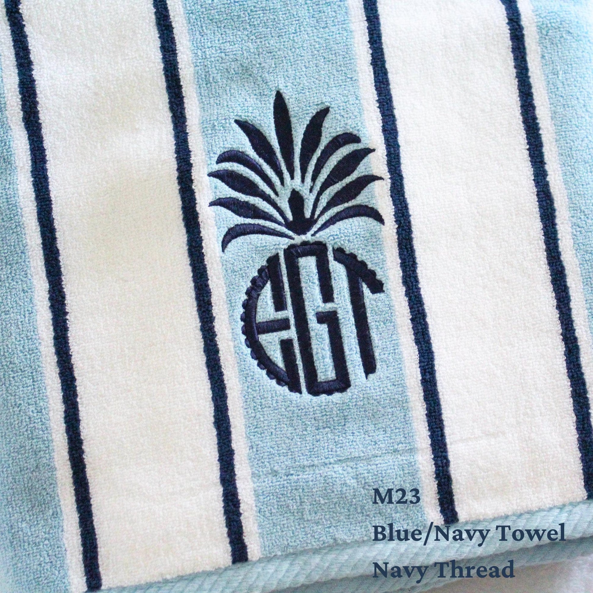 Luxury Personalized Embroidered Cabana Striped Beach Towel