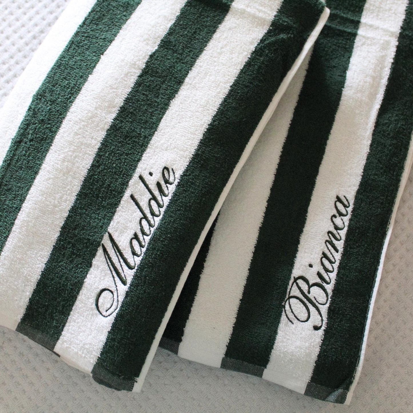 Personalized Embroidered Cabana Striped Beach Towel