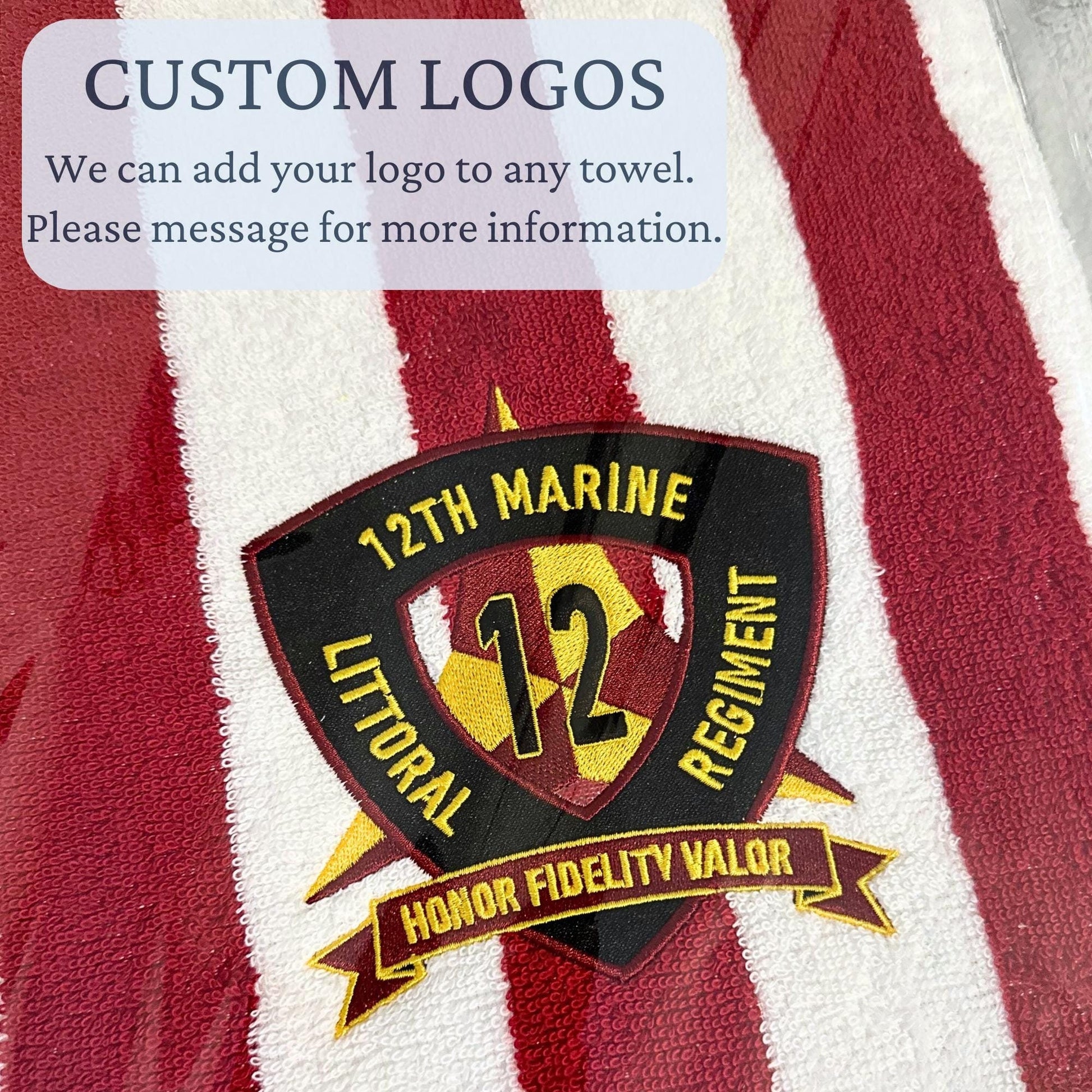 Custom Logo Beach Towels, Business Branded Gifts, Custom Company Logo Towels, Camp, School, Swim Teams, Realtor Closing Gifts, Team Logos