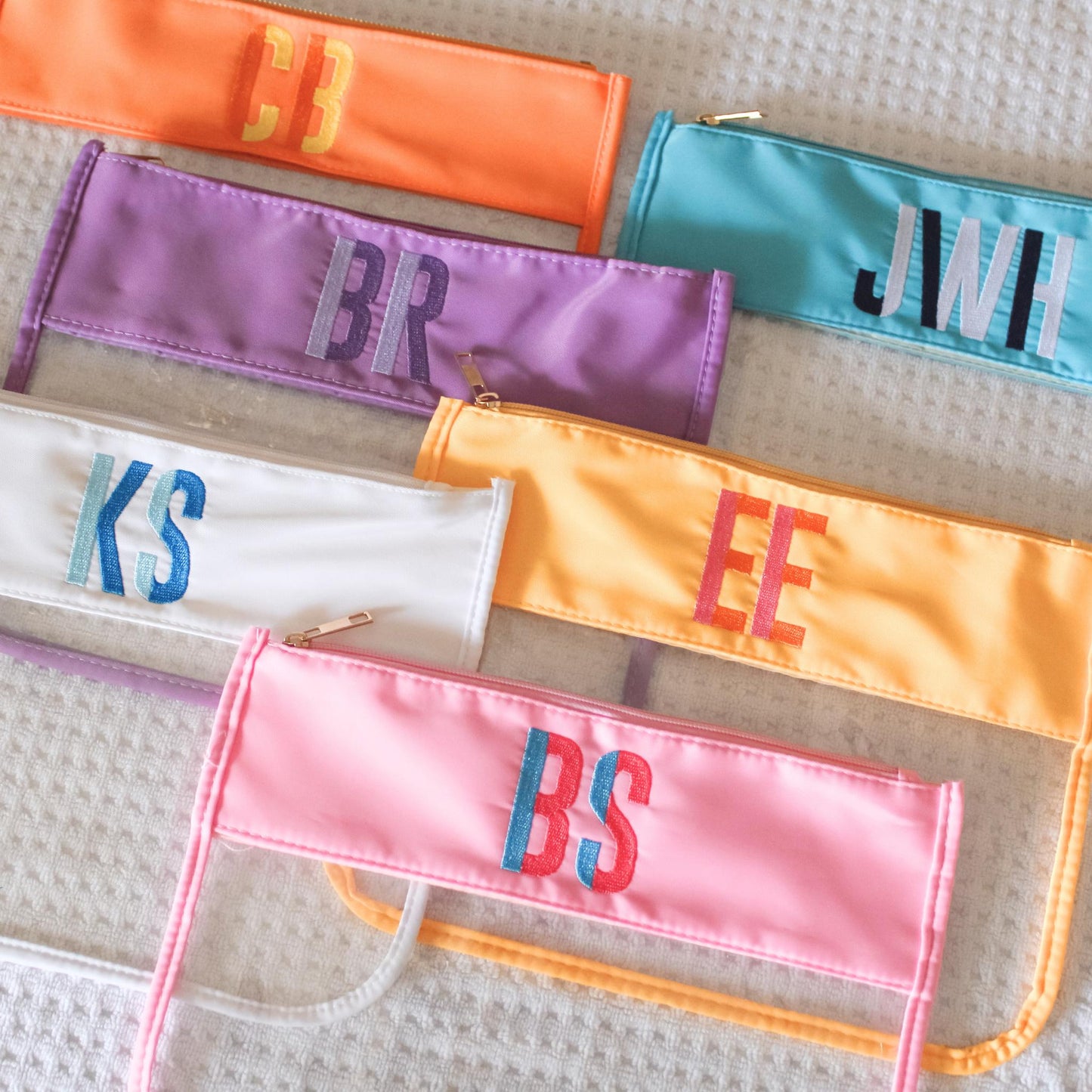 Personalized Zipper Pouch | Travel Pouch | Monogrammed Cosmetic Bag | Bachelorette Gifts | Personalized Gift | Embroidered Everything Pouch