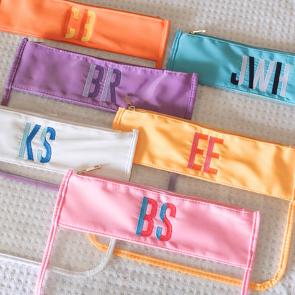 Personalized Zipper Pouch | Travel Pouch | Monogrammed Cosmetic Bag | Bachelorette Gifts | Personalized Gift | Embroidered Everything Pouch