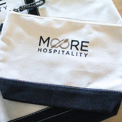 Custom Logo Canvas Zipper Pouch | Business Branded Gifts | Custom Company Logo Canvas Everything Pouch | Corporate Gif | Branded Gifts