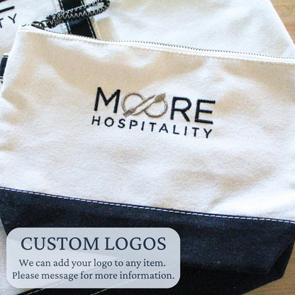 Custom Logo Canvas Zipper Pouch | Business Branded Gifts | Custom Company Logo Canvas Everything Pouch | Corporate Gif | Branded Gifts