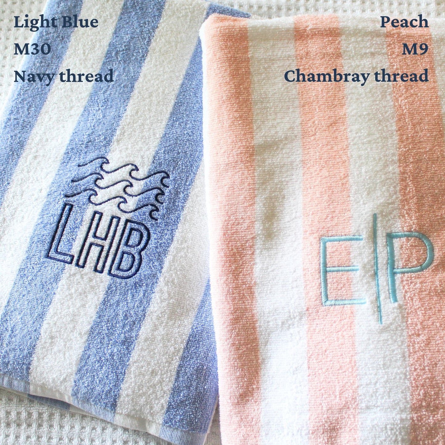 Embroidered Cabana Stripe Towels | 30x70" | Personalized Beach Towel | Personalized Gifts | Custom Towel | Bachelorette Gift | Monogrammed