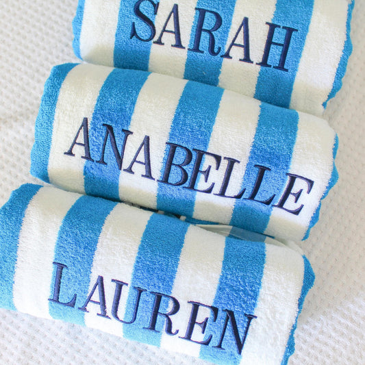 Cabana Stripe Beach Towel | Custom Towel | Personalized Beach Towel | Personalized Gifts | Monogrammed Towel | Bachelorette Gifts