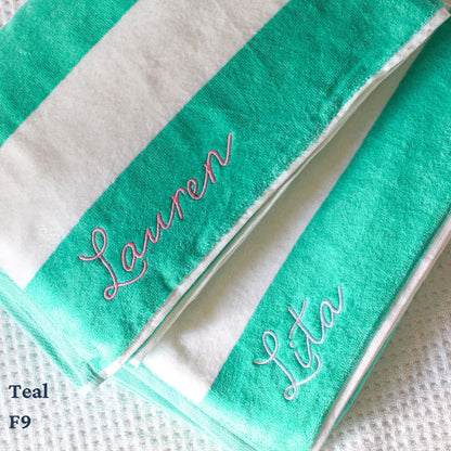 Cabana Striped Beach Towel | Personalized Beach Towel | Monogram Towel | Personalized Gifts | Custom Towel | Bachelorette Gift