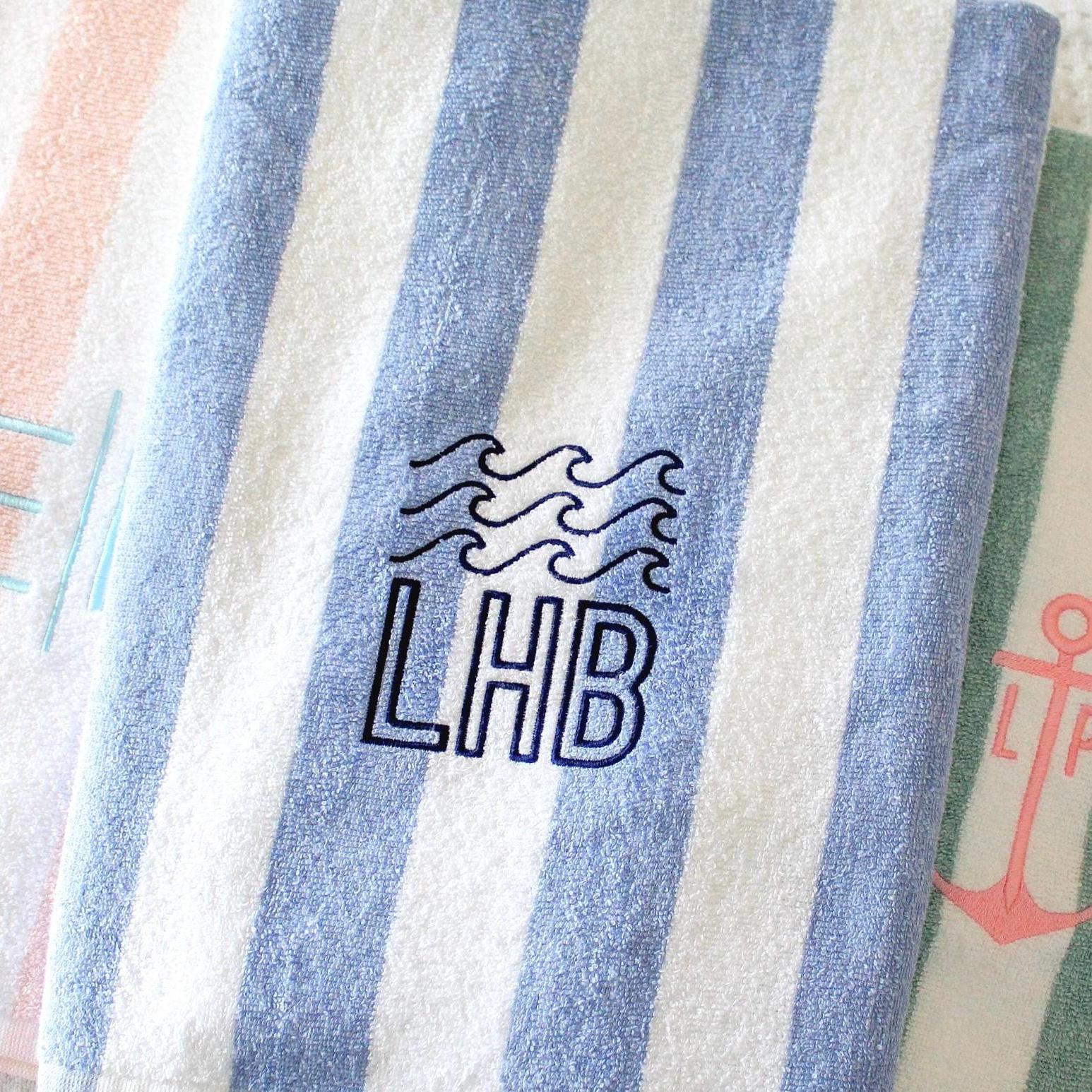 Embroidered Cabana Stripe Towels | 30x70" | Personalized Beach Towel | Personalized Gifts | Custom Towel | Bachelorette Gift | Monogrammed