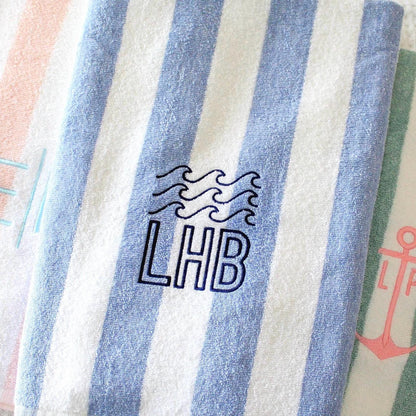 Embroidered Cabana Stripe Towels | 30x70" | Personalized Beach Towel | Personalized Gifts | Custom Towel | Bachelorette Gift | Monogrammed