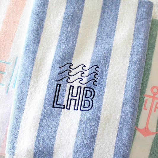Embroidered Cabana Stripe Towels | 30x70" | Personalized Beach Towel | Personalized Gifts | Custom Towel | Bachelorette Gift | Monogrammed