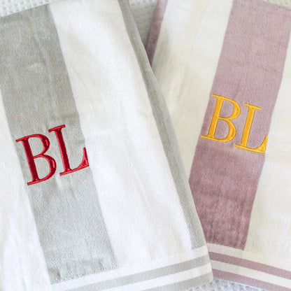 Striped Cabana Beach Towel, Personalized Beach Towel, Monogram Towel, Personalized Gifts, Custom Towel, Bachelorette Party, Spring Break