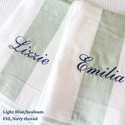 Striped Cabana Beach Towel, Personalized Beach Towel, Monogram Towel, Personalized Gifts, Custom Towel, Bachelorette Party, Spring Break