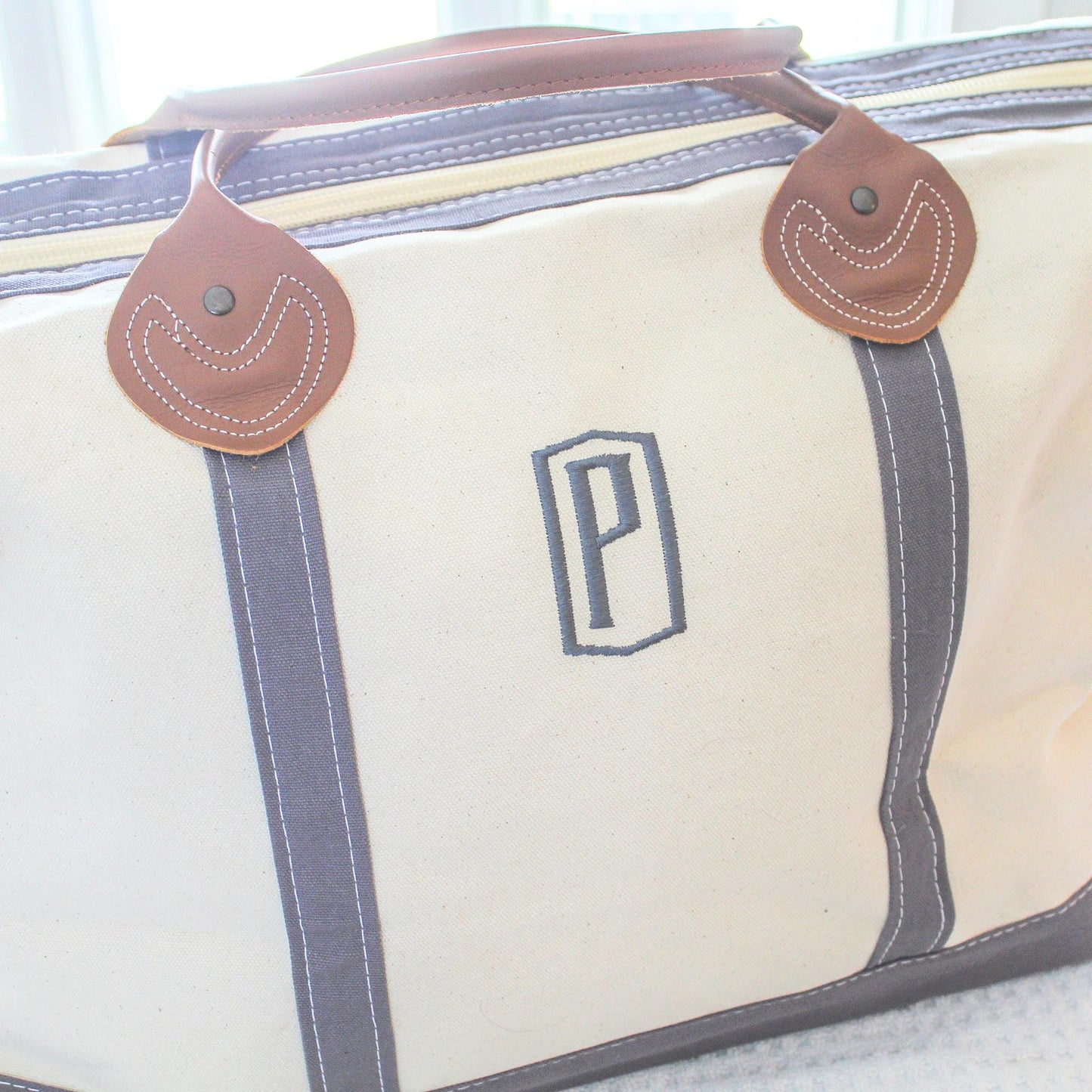 Personalized Canvas Duffle Bag | Monogrammed Travel Bag | Embroidered Overnight Bag | Personalized Gifts | Carry-on Luggage | Weekender Tote