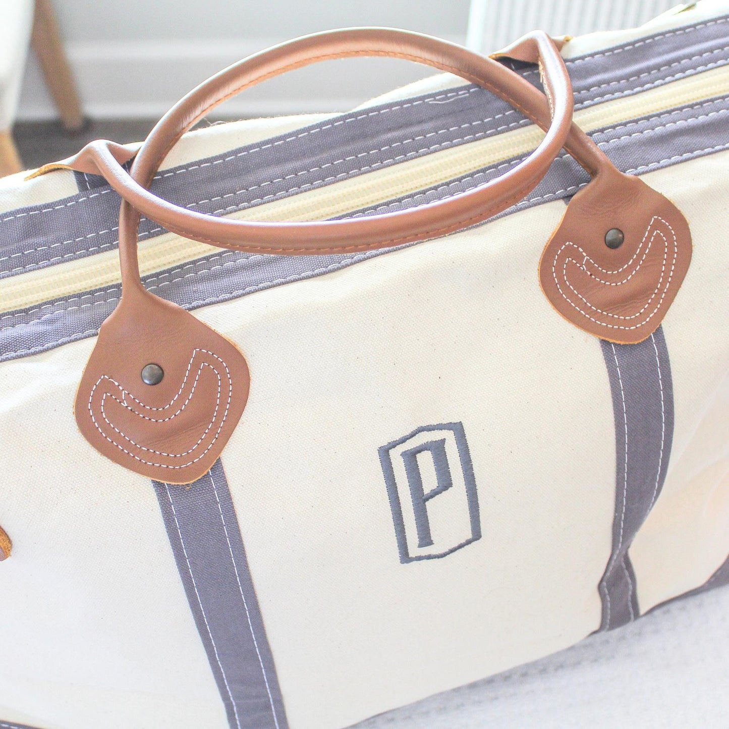 Personalized Canvas Duffle Bag | Monogrammed Travel Bag | Embroidered Overnight Bag | Personalized Gifts | Carry-on Luggage | Weekender Tote