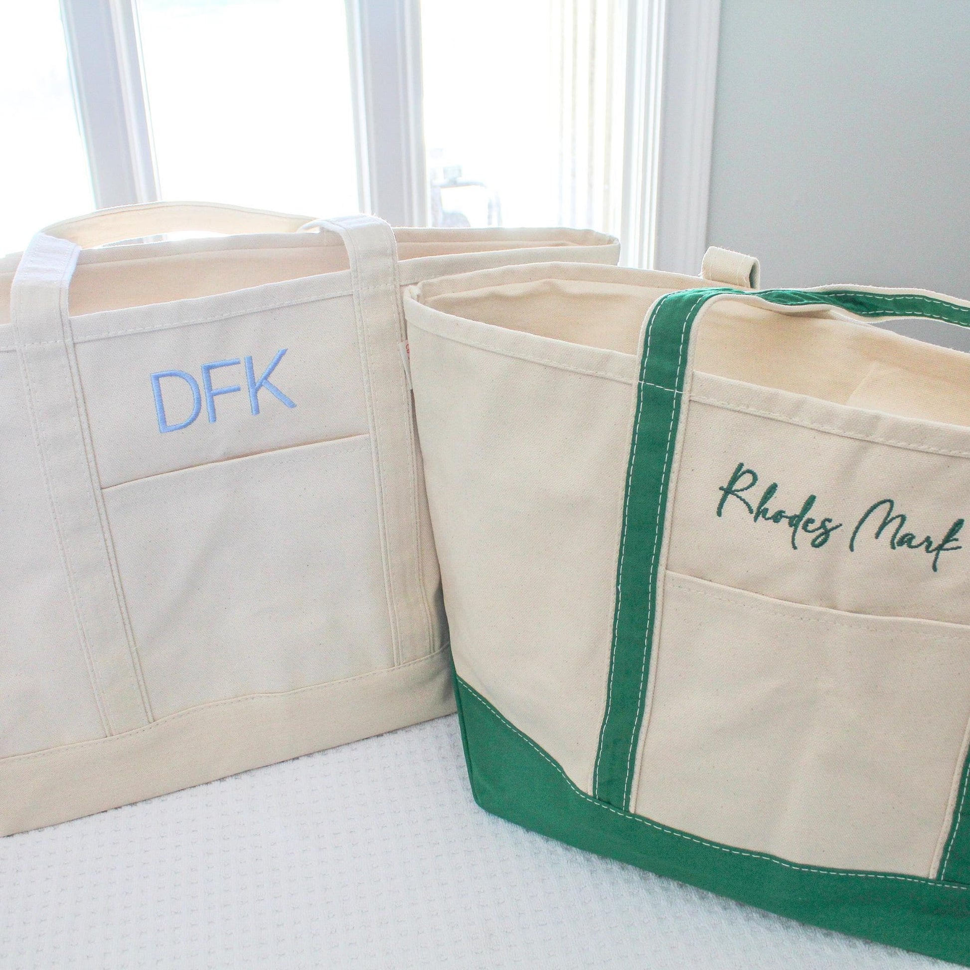 Canvas Boat Tote Bag | Monogrammed Tote | Personalized Beach Bag | Bachelorette Gifts | Embroidered Travel Bag | Summer Tote Bag | Mom Bag
