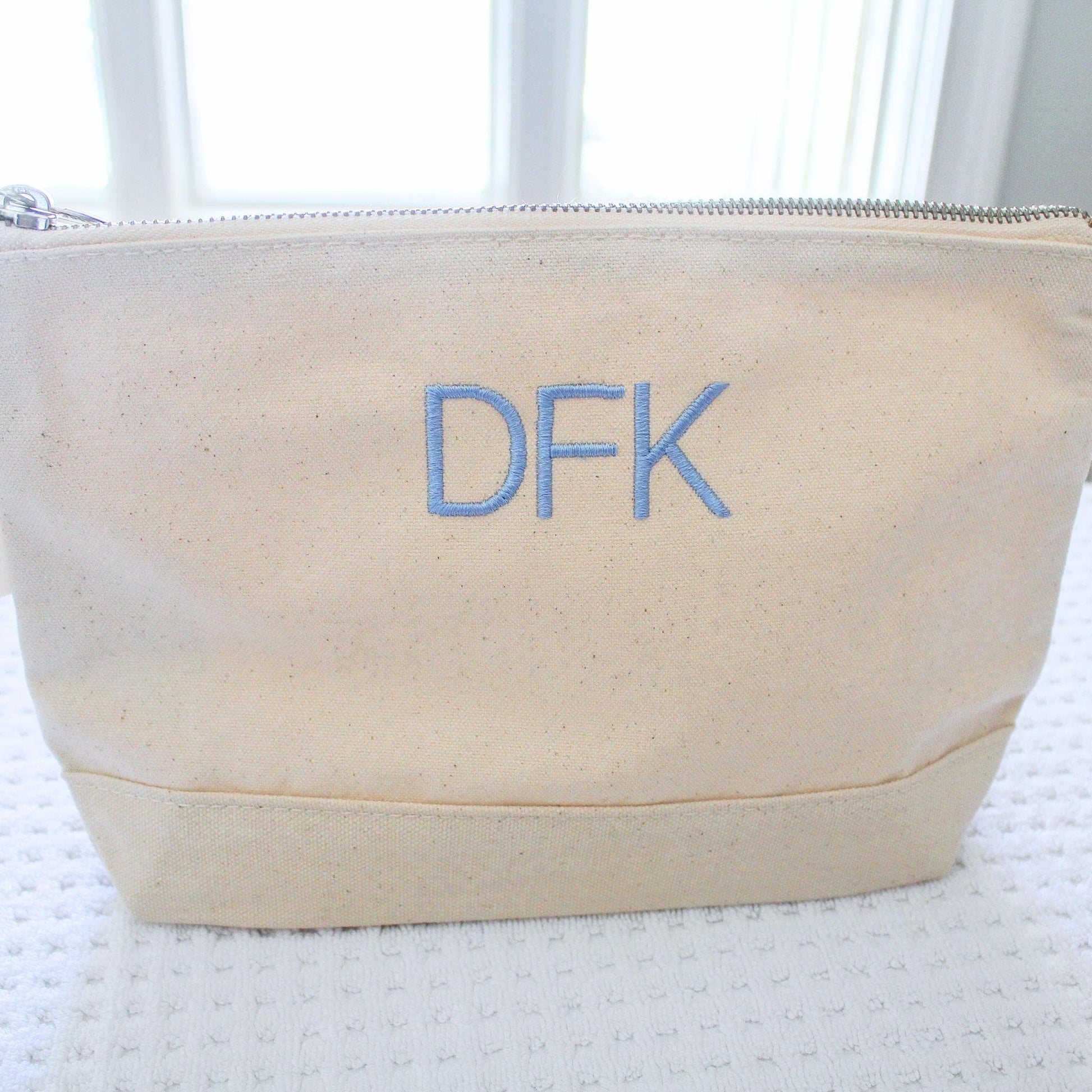 Personalized Canvas Zipper Pouch | Embroidered Zipper Pouch | Personalized Gifts | Travel Pouch | Monogrammed Cosmetic Bag | Snack Pouch