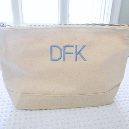 Personalized Canvas Zipper Pouch | Embroidered Zipper Pouch | Personalized Gifts | Travel Pouch | Monogrammed Cosmetic Bag | Snack Pouch