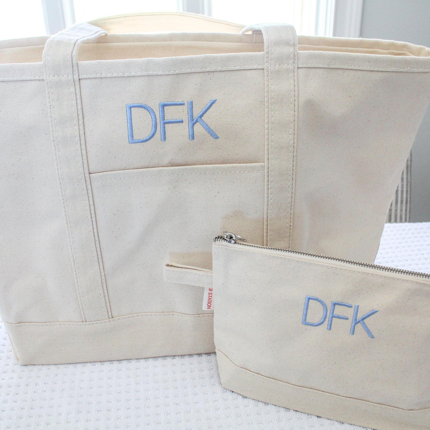 Personalized Canvas Zipper Pouch | Embroidered Zipper Pouch | Personalized Gifts | Travel Pouch | Monogrammed Cosmetic Bag | Snack Pouch