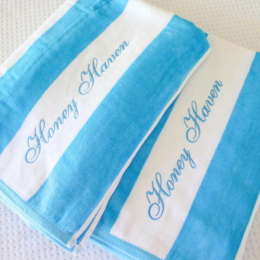 Cabana Striped Beach Towel | Personalized Beach Towel | Monogram Towel | Personalized Gifts | Custom Towel | Bachelorette Gift